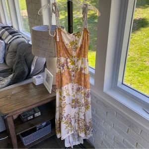 Free People Floral Yellow and White Dress